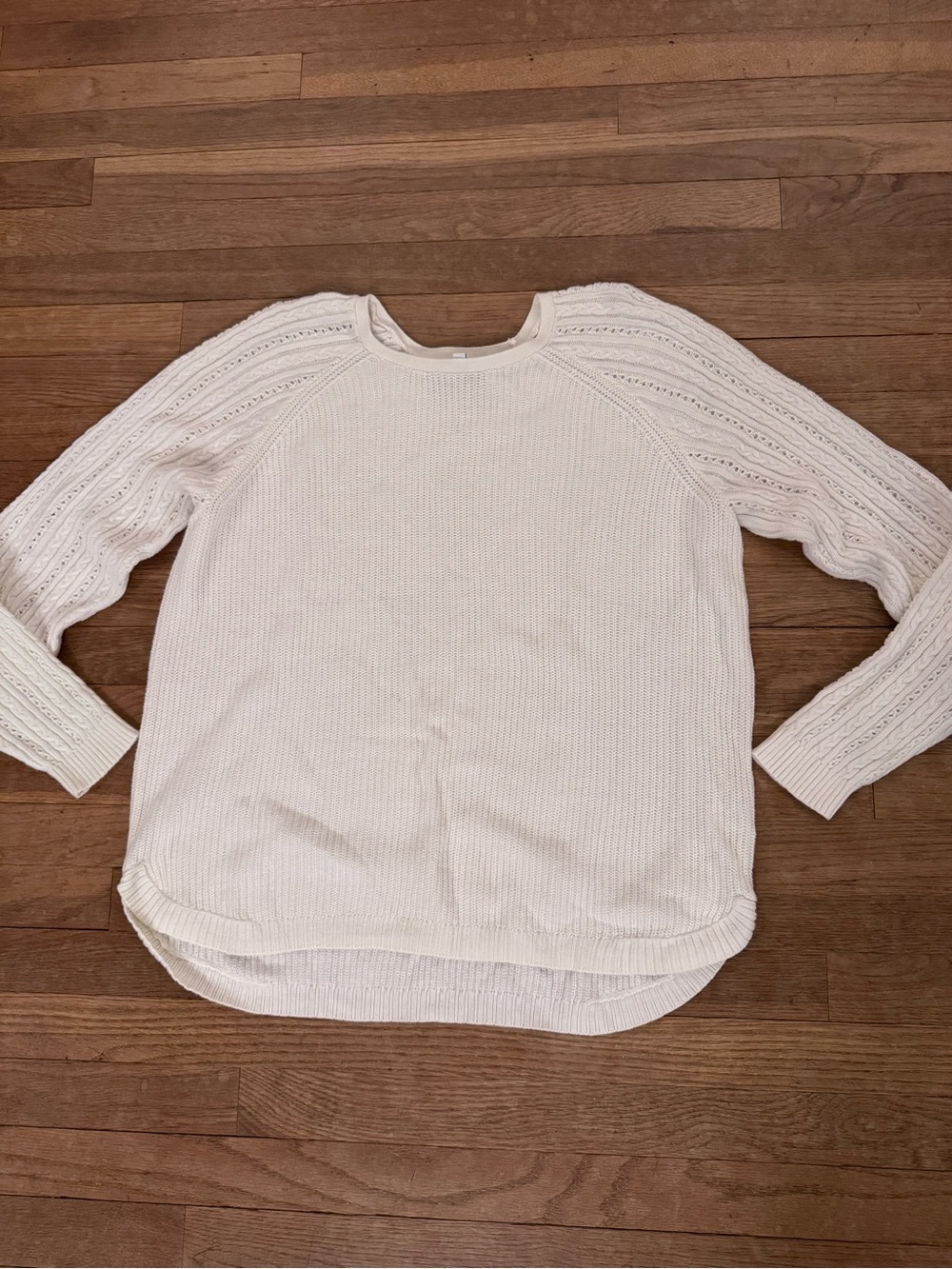 Sonoma Goods For Life Women's White Cable Knit Pullover Sweater - Size XL
b23
